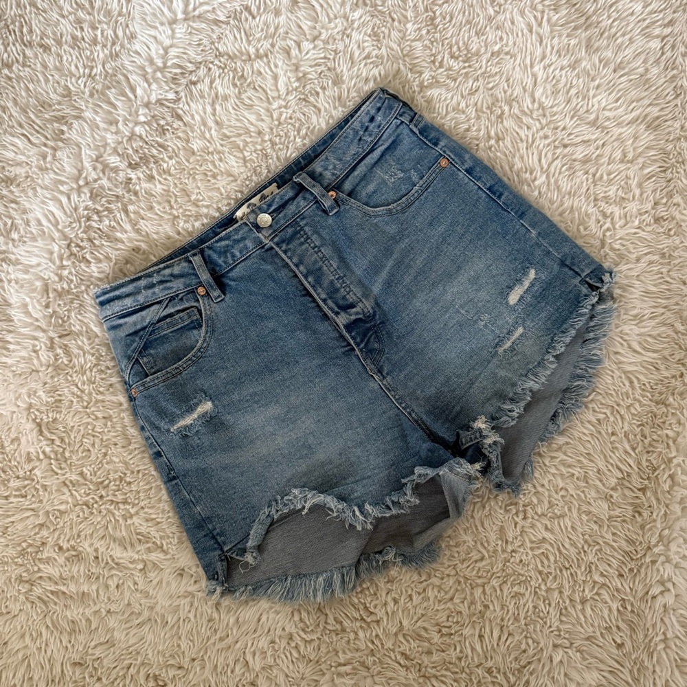 Free People Blue Denim Shorts